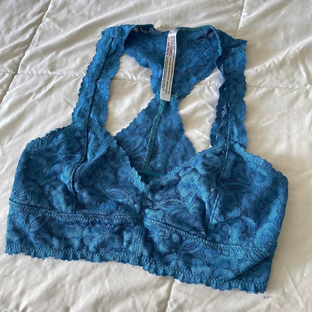 Free people unlined blue racerback bralette